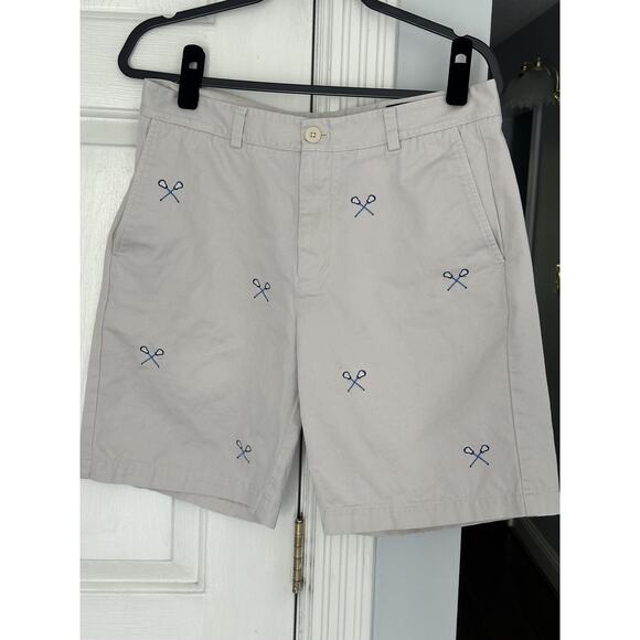 Vineyard Vines Breaker Shorts Men's 32 Cream Lacrosse Sticks Cotton Outdoor READ - Picture 1 of 7